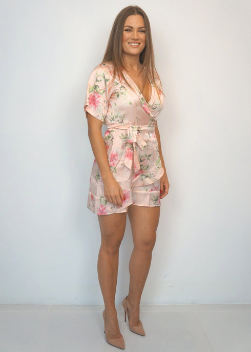 Dresses The Flirty Wrap Dress - Perfect Pinks Satin dubai outfit dress brunch fashion mums