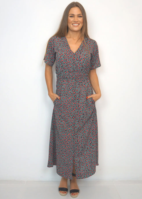 Dresses The Helen Dress - Pink Leopard Polka dubai outfit dress brunch fashion mums