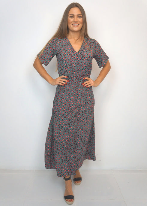 Dresses The Helen Dress - Pink Leopard Polka dubai outfit dress brunch fashion mums