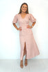 Dresses The Helen Dress w/ Puff Sleeves - Dusty Pink dubai outfit dress brunch fashion mums