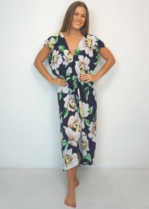 Dresses One size The Kate Maxi Dress - Navy Floral dubai outfit dress brunch fashion mums