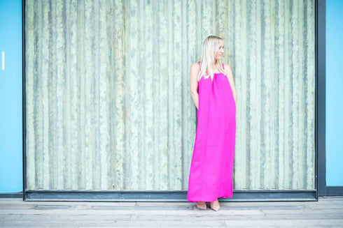Dresses The Spaghetti Maxi Dress β Hot Pink dubai outfit dress brunch fashion mums