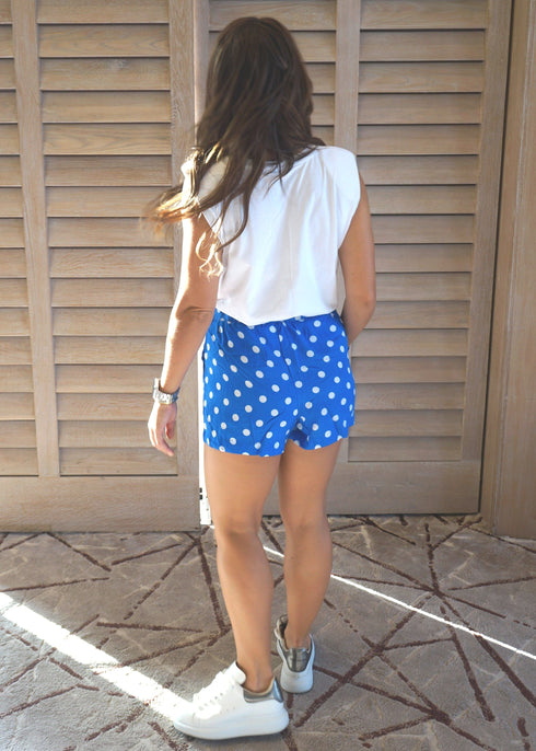 Shorts The Chill Shorts - Royal Blue Polka dubai outfit dress brunch fashion mums