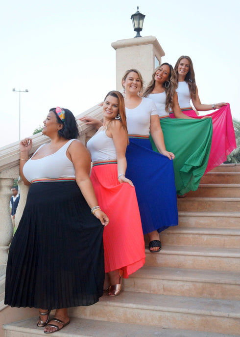 Skirt The Rainbow Pleated Skirt - Fuschia dubai outfit dress brunch fashion mums