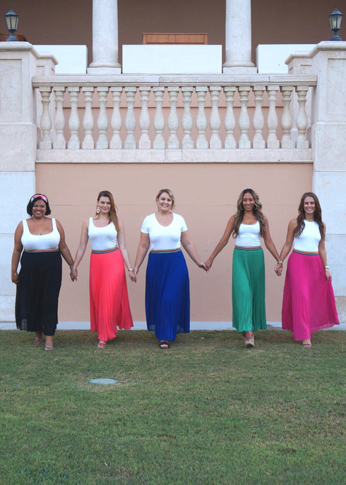 Skirt The Rainbow Pleated Skirt - Fuschia dubai outfit dress brunch fashion mums