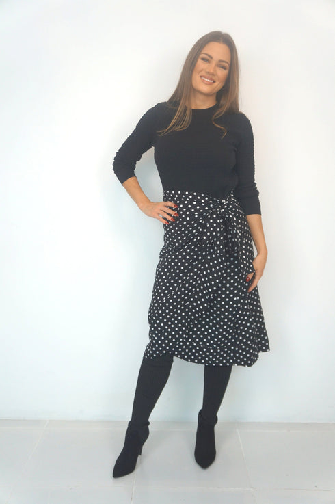 Skirt The Ruffle Wrap Skirt - Black Polka dubai outfit dress brunch fashion mums
