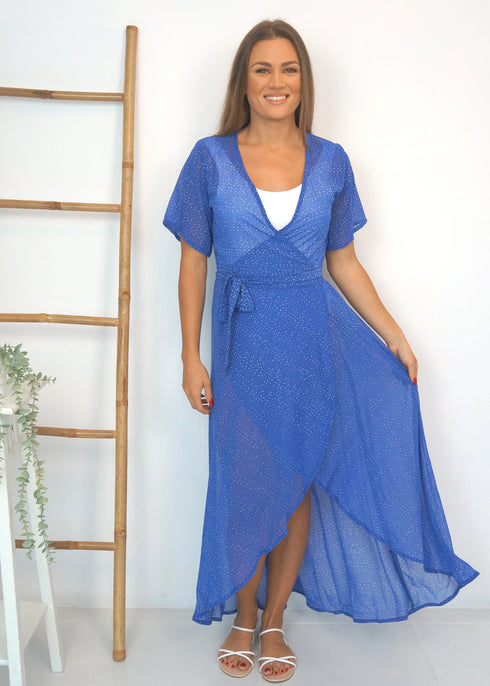 The Beach Wrap Dress - Sky Splash dubai outfit dress brunch fashion mums