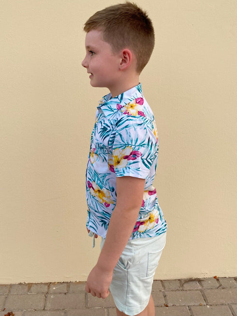 The Boy's Casual Shirt - Hibiscus Green dubai outfit dress brunch fashion mums