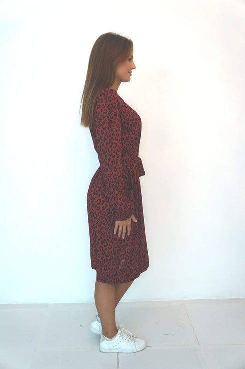 The Classic Dress - Maroon Animal dubai outfit dress brunch fashion mums