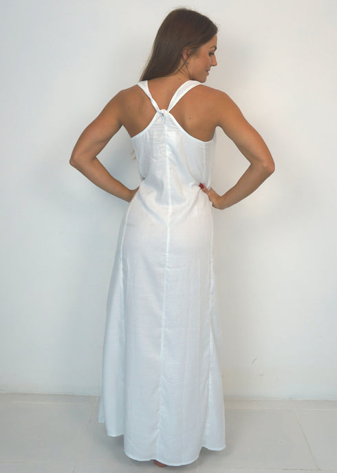 The Cross Back Maxi - Pure White dubai outfit dress brunch fashion mums