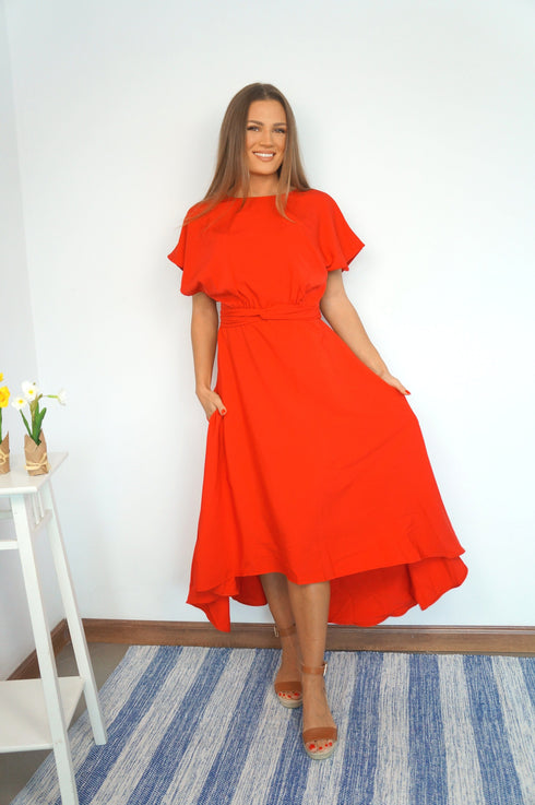 The Evening Dress - Scarlet Red dubai outfit dress brunch fashion mums