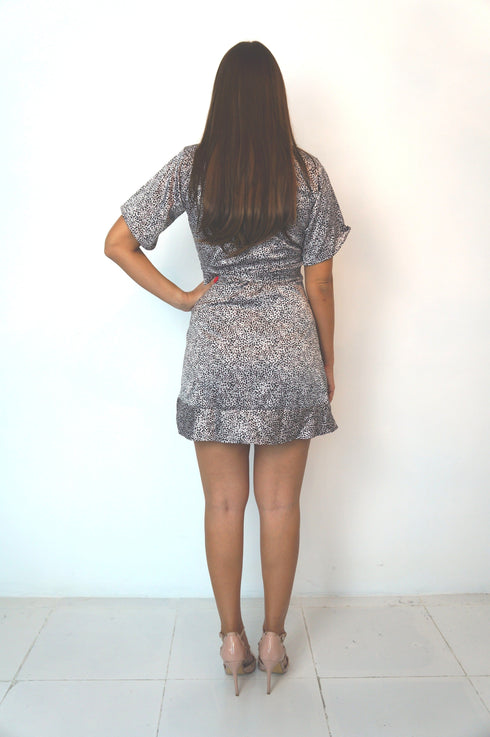 The Flirty Wrap Dress - Champagne Leopard dubai outfit dress brunch fashion mums