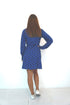 The Flirty Wrap Dress - Dark Blue Domino dubai outfit dress brunch fashion mums