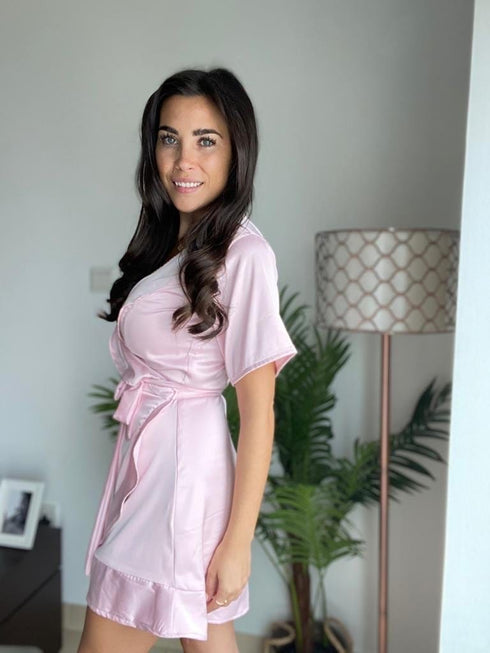The Flirty Wrap Dress - Ice Blue Silk dubai outfit dress brunch fashion mums