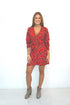 The Flirty Wrap Dress - Red Animal dubai outfit dress brunch fashion mums