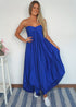The Harem Jumpsuit - Royal Blue Satin dubai outfit dress brunch fashion mums
