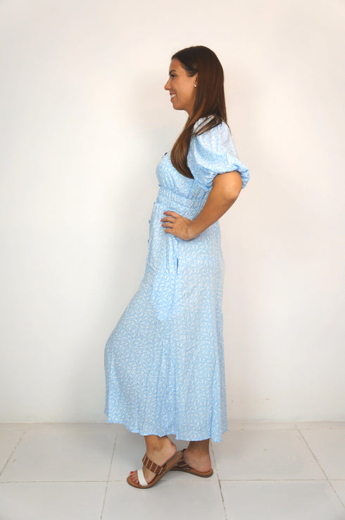 The Helen Dress - Ditsy Sky dubai outfit dress brunch fashion mums
