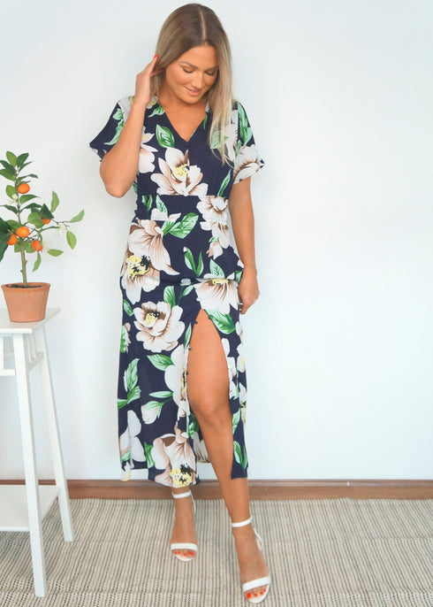 The Helen Dress - Navy Garden dubai outfit dress brunch fashion mums