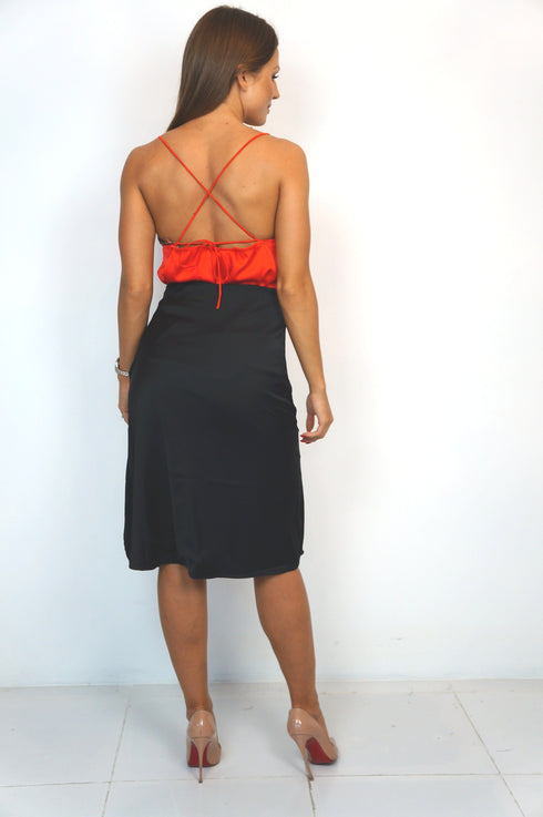 The JoJo Cami - Mac Red Satin dubai outfit dress brunch fashion mums