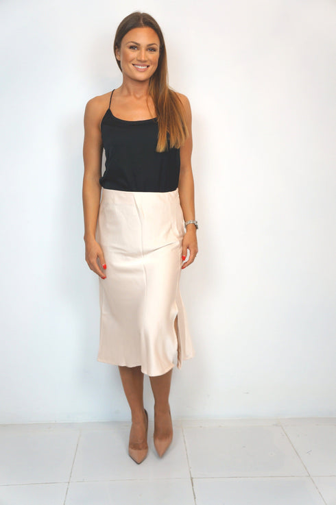 The JoJo Cami - Midnight Black Satin dubai outfit dress brunch fashion mums