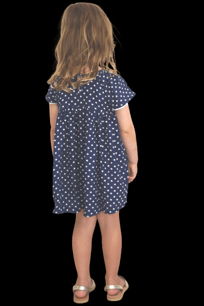 The Little 'O' Dress - Navy White Stars dubai outfit dress brunch fashion mums