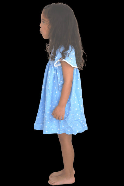 The Little 'O' Dress - Pale Blue White Stars dubai outfit dress brunch fashion mums