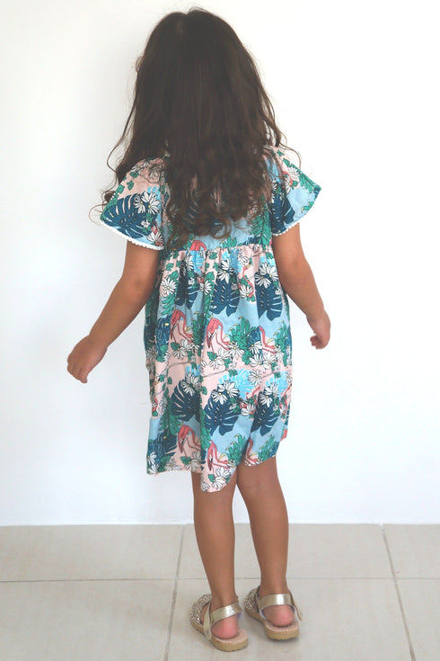 The Little 'O' Dress - Pink Daisy Flamingos dubai outfit dress brunch fashion mums