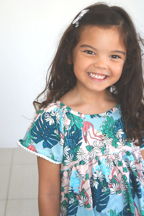 The Little 'O' Dress - Pink Daisy Flamingos dubai outfit dress brunch fashion mums