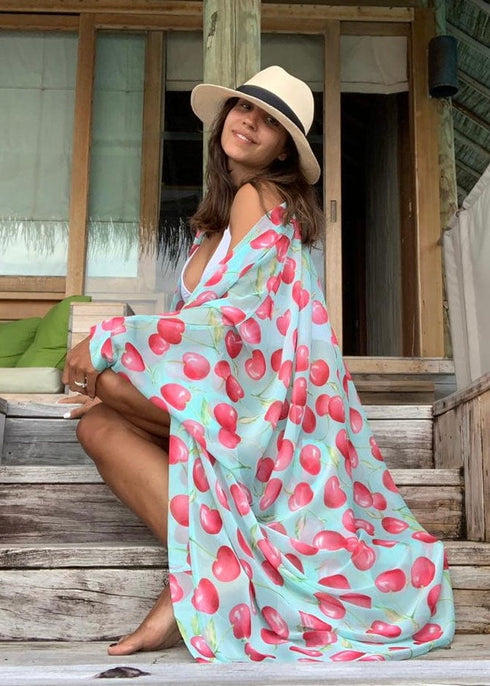 The Palm Kimono - Mint Cherries dubai outfit dress brunch fashion mums