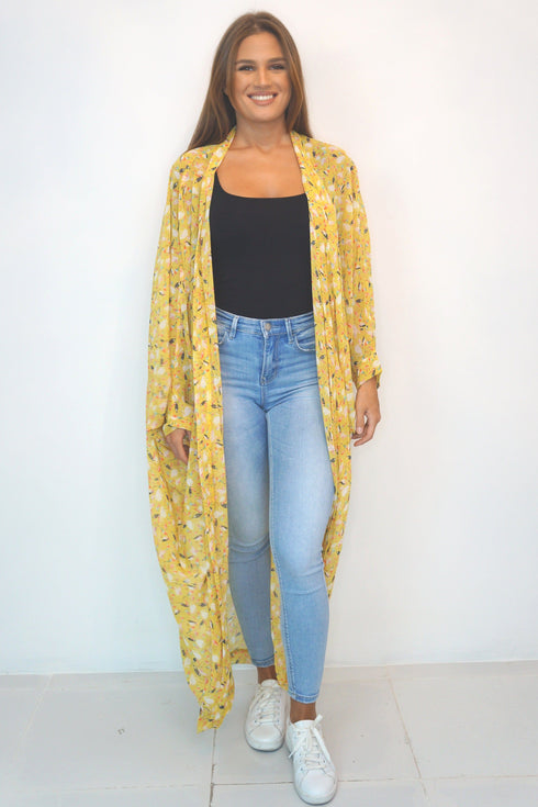 FLAMINGO FALLS The Palm Kimono - Yellow Bird Party dubai outfit dress brunch fashion mums