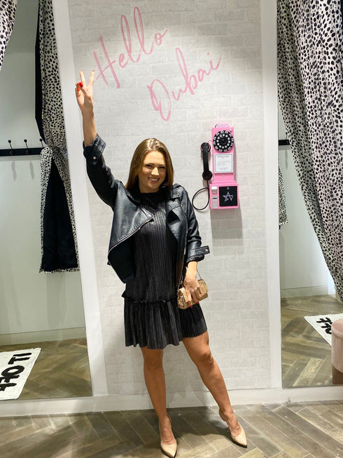 The Party Tunic - Classic Black Pleats dubai outfit dress brunch fashion mums