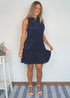 The Party Tunic - Deep Navy Pleats dubai outfit dress brunch fashion mums