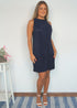 The Party Tunic - Deep Navy Pleats dubai outfit dress brunch fashion mums