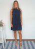 The Party Tunic - Deep Navy Pleats dubai outfit dress brunch fashion mums