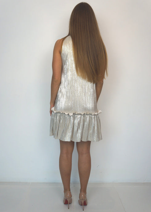The Party Tunic - Gold Sparkle Pleats dubai outfit dress brunch fashion mums
