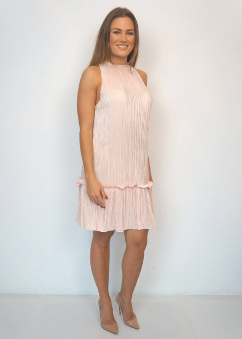 The Party Tunic - Nude Pink Pleats dubai outfit dress brunch fashion mums