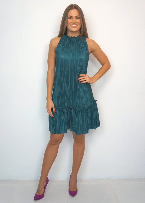 The Party Tunic - Teal Pleats dubai outfit dress brunch fashion mums