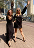 The Perfect Little Wrap Dress - Black Satin dubai outfit dress brunch fashion mums