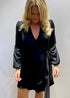 The Perfect Little Wrap Dress - Black Satin dubai outfit dress brunch fashion mums
