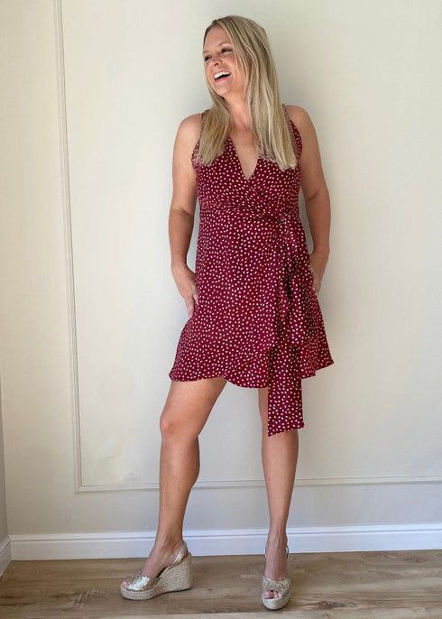 The Perfect Little Wrap Dress - Merlot Jungle dubai outfit dress brunch fashion mums