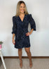 The Perfect Little Wrap Dress - Navy Confetti dubai outfit dress brunch fashion mums