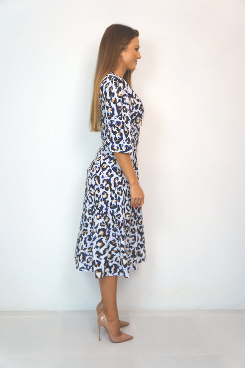 The Pixie Dress - Cobalt Gold Leopard dubai outfit dress brunch fashion mums