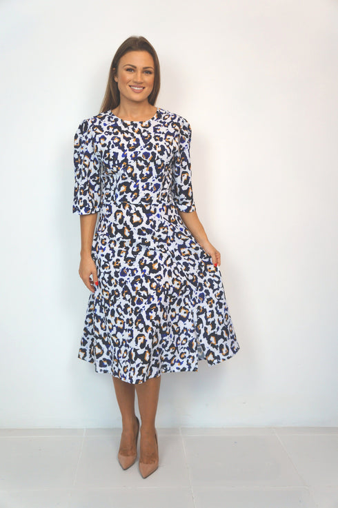 The Pixie Dress - Cobalt Gold Leopard dubai outfit dress brunch fashion mums