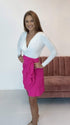 The Ruffle Wrap Skirt - Hot Pink dubai outfit dress brunch fashion mums