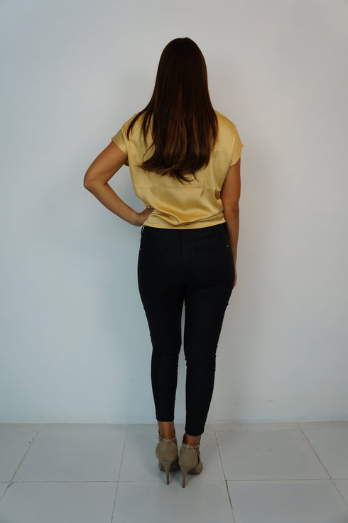 The Satin Tee - Pure Gold dubai outfit dress brunch fashion mums