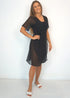 The Short Beach Wrap Dress - Black Chiffon dubai outfit dress brunch fashion mums