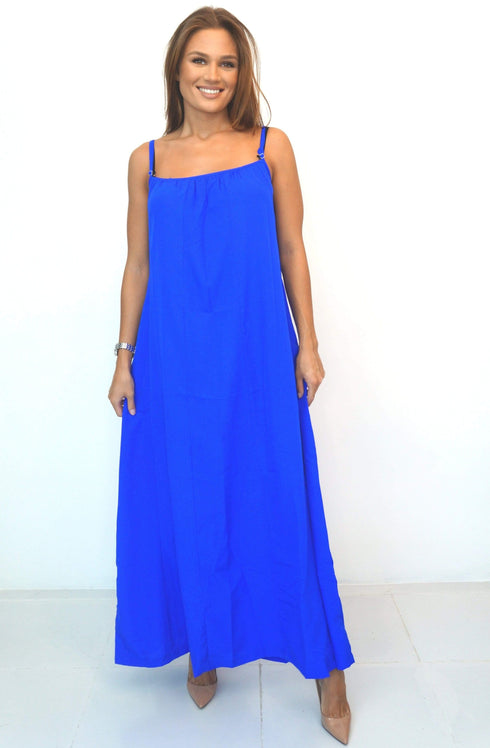 The Spaghetti Maxi Dress - Royal Blue dubai outfit dress brunch fashion mums