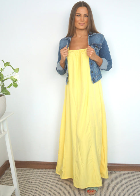 The Spaghetti Maxi Dress - Summer Yellow dubai outfit dress brunch fashion mums
