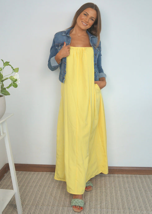 The Spaghetti Maxi Dress - Summer Yellow dubai outfit dress brunch fashion mums
