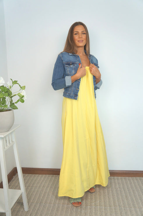 The Spaghetti Maxi Dress - Summer Yellow dubai outfit dress brunch fashion mums